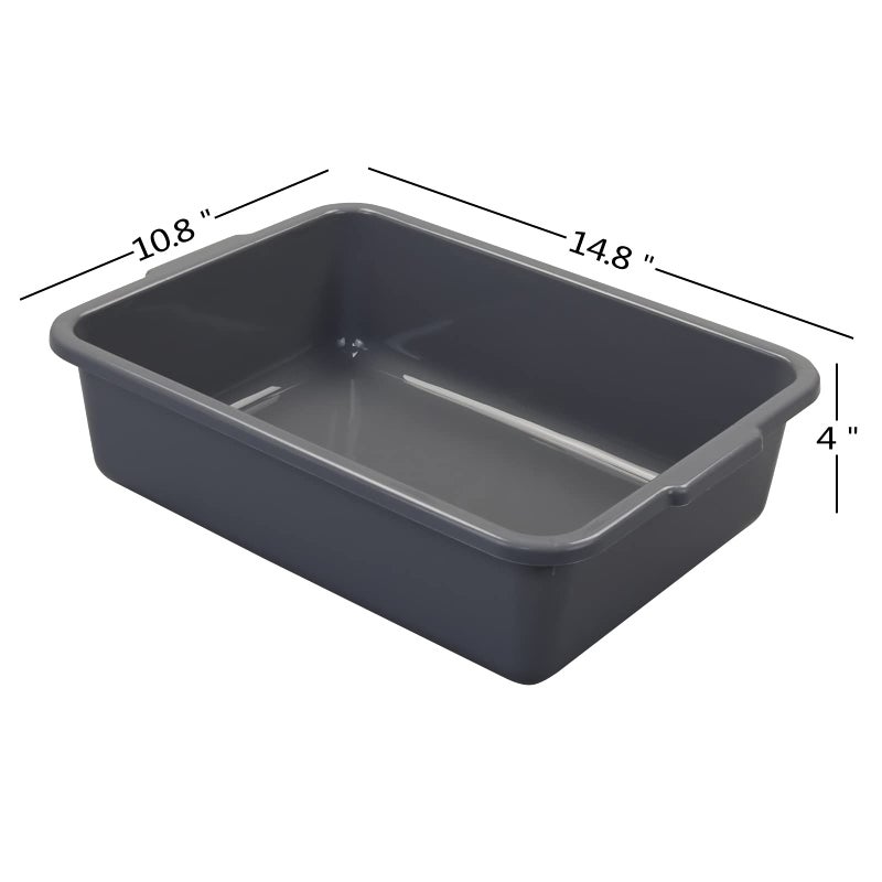 Kekow 4-Pack 8 L Commercial Box Tub, Small Plastic Bus Box - Image 2
